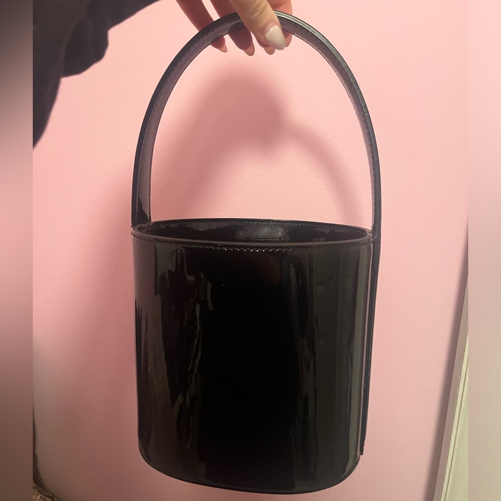 Staud black Bisset patent leather bucket bag - Picture 5 of 7